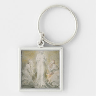 Transfigurationen Fyrkantig Silverfärgad Nyckelring
