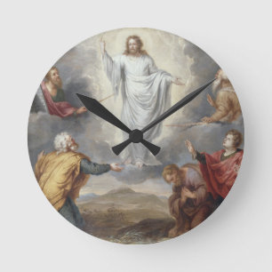Transfigurationen (olja förkopprar på), rund klocka