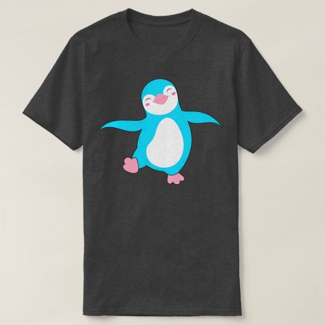 TransFlagga Färg Penguin-Pridet Transgender I T Shirt (Design framsida)