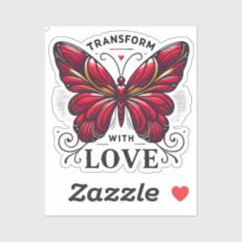 Transform with Love Sticker – Crimson Butterfly Sy Klistermärken