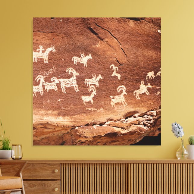 Transform Your Walls Into a Sacred Story Southwest Canvastryck (Insitu (Vardagsrum))