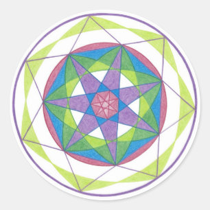 Transformation Mandala Runt Klistermärke