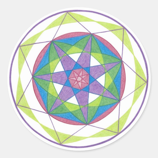 Transformation Mandala Runt Klistermärke (Framsida)