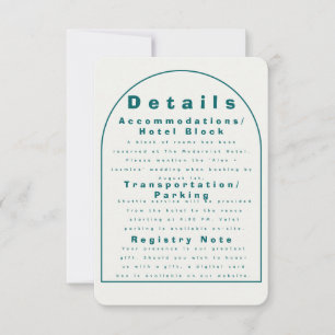 Transformativ Teal Modern Handgjord Bröllopsdetalj Inbjudningar