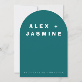 Transformative Teal Modern Arched Wedding  Inbjudningar