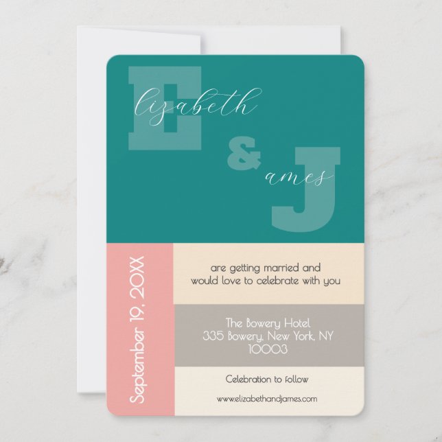 Transformative Teal Modern Script Wedding Inbjudningar (Framsida)