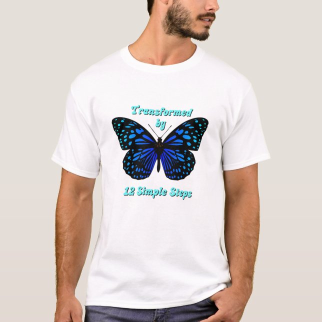 Transformerad av 12 enkla steg, AA, NA, Al-Anon  T Shirt (Framsida)