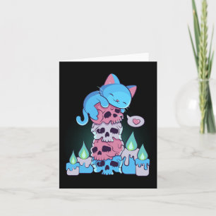 Transgender Aesthetic Kawaii Cat på Döskallar Subt Kort