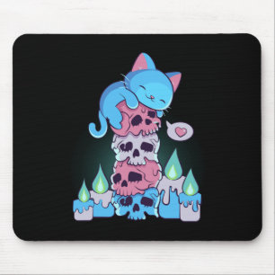 Transgender Aesthetic Kawaii Cat på Döskallar Subt Musmatta