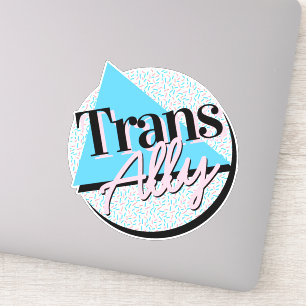 Transgender Ally Rosa Blue 80s Memphis Klistermärken