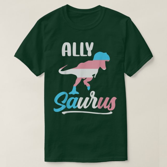 Transgender Allysaurus Dinosaur Flagga Ally LGBT T Shirt (Design framsida)