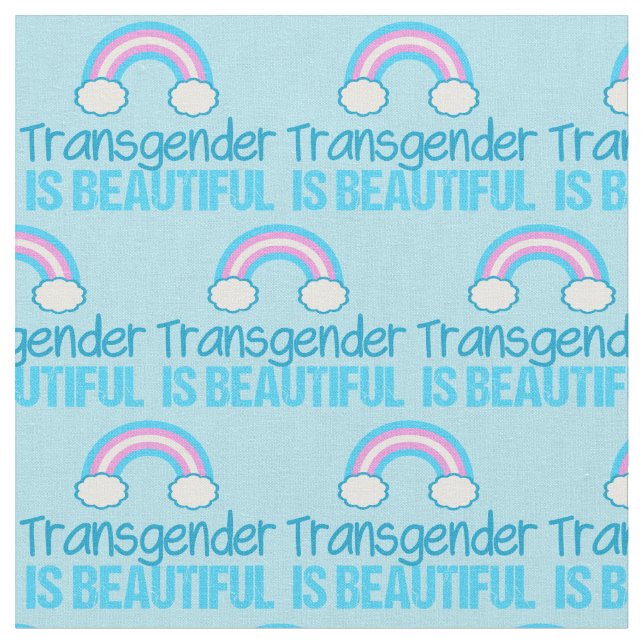 Transgender är Bevackert Rainbow Blue Rosa White Tyg (Närbild)