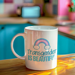 Transgender är vackert Rainbow Kaffemugg
