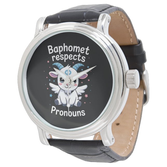 Transgender Baphomet Respekterar Pronomen Transsto Armbandsur (Vinklad)