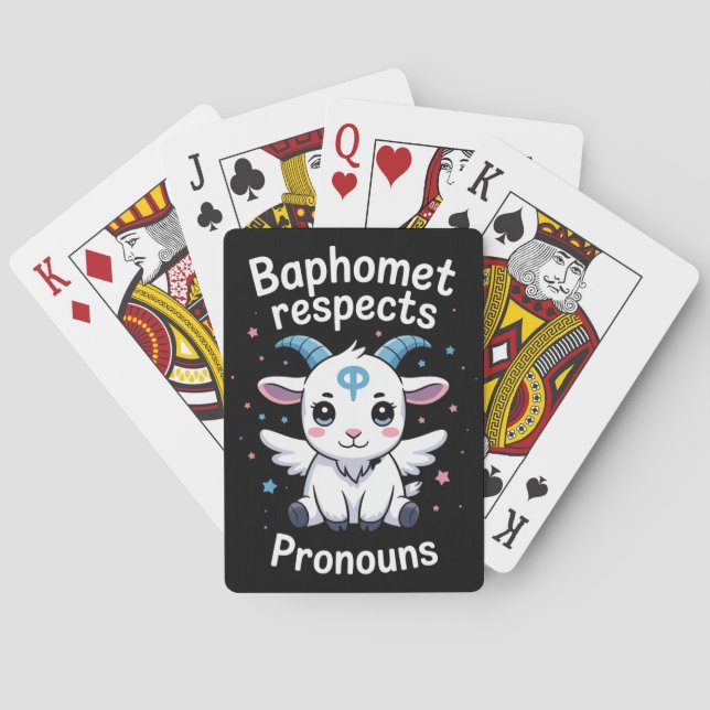 Transgender Baphomet Respekterar Pronomen Transsto Casinokort (Baksidan)
