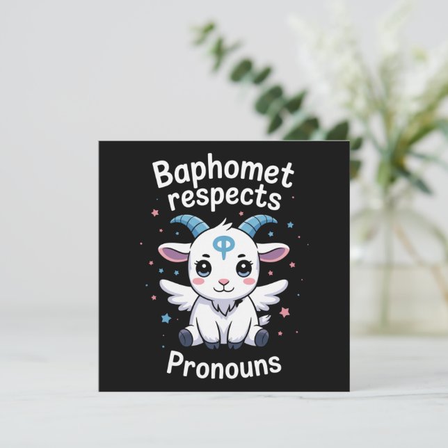 Transgender Baphomet respekterar pronomen Transsto Inbjudningar (Stående Fram)