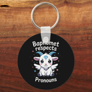 Transgender Baphomet Respekterar Pronomen Transsto Nyckelring