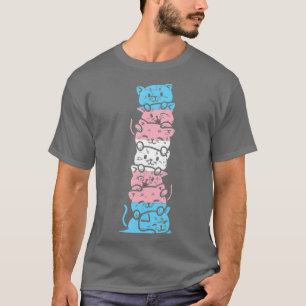 Transgender Cat Stack Cute Trans-Pride-Flagga (HBT T Shirt