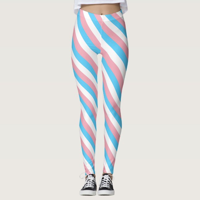 Transgender colors diagonal lines  leggings (Framsida)