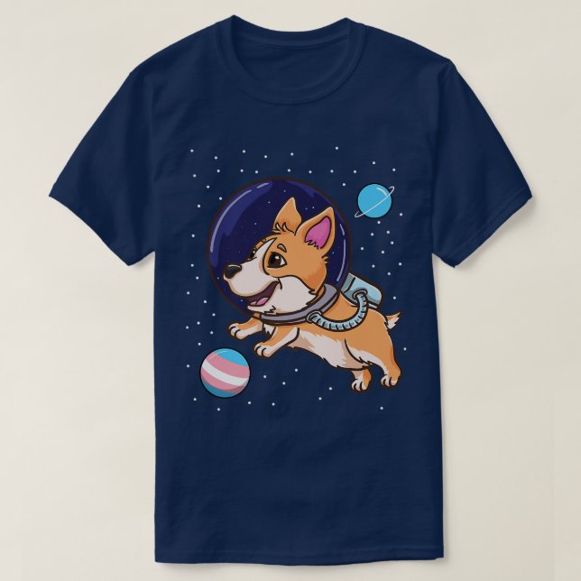 Transgender Corgi in Space Trans Pride1333 T Shirt (Design framsida)