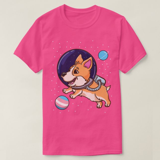 Transgender Corgi in Space Trans Pride1335 T Shirt (Design framsida)
