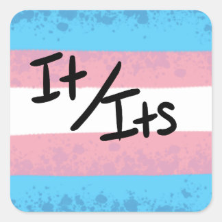 Transgender Det/dess Pronomen-dekal Fyrkantigt Klistermärke