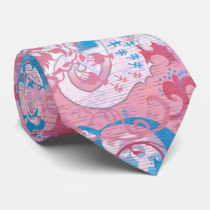 Transgender Dragon Damask - Trans Pride Färg Slips