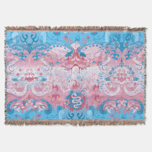 Transgender Dragon Damask - Trans Pride Flagga Fär Filt