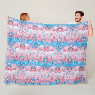 Transgender Dragon Damask - Trans Pride Flagga Fär Fleecefilt