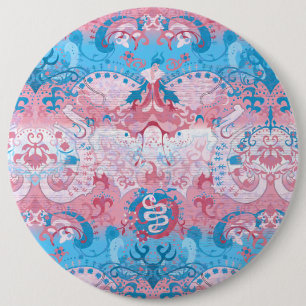 Transgender Dragon Damask - Trans Pride Flagga Fär Knapp
