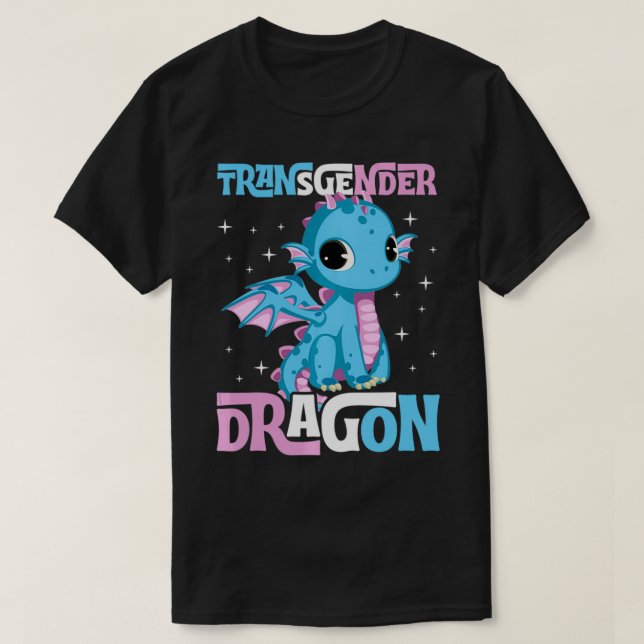 Transgender Dragon Tonåring Trans Pride Flagga Aes T Shirt (Design framsida)