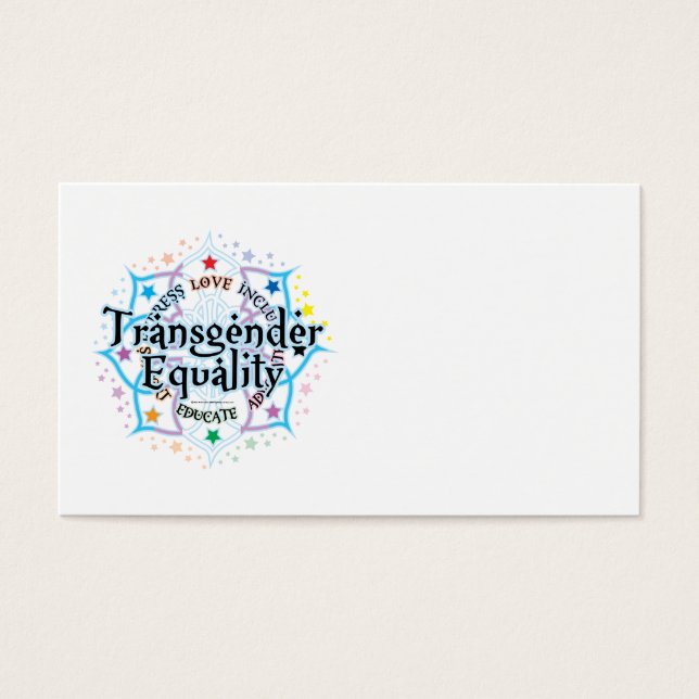 Transgender Equality Lotus Visitkort (Framsidan)