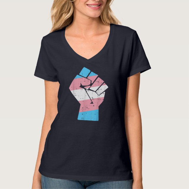 Transgender Fist Pride Högers LGBT Trans Transexua T Shirt (Framsida)
