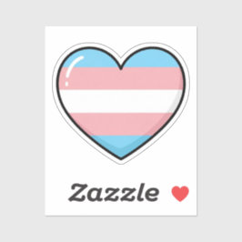 Transgender Flag Heart | LGBTQIA+ Klistermärken