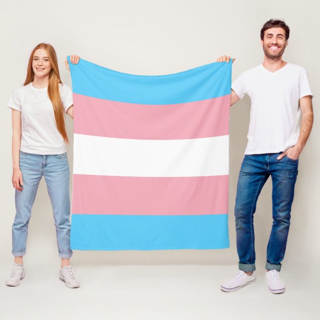 Transgender flag trans pride LGBT symbol gay homos Fleecefilt (På plats)