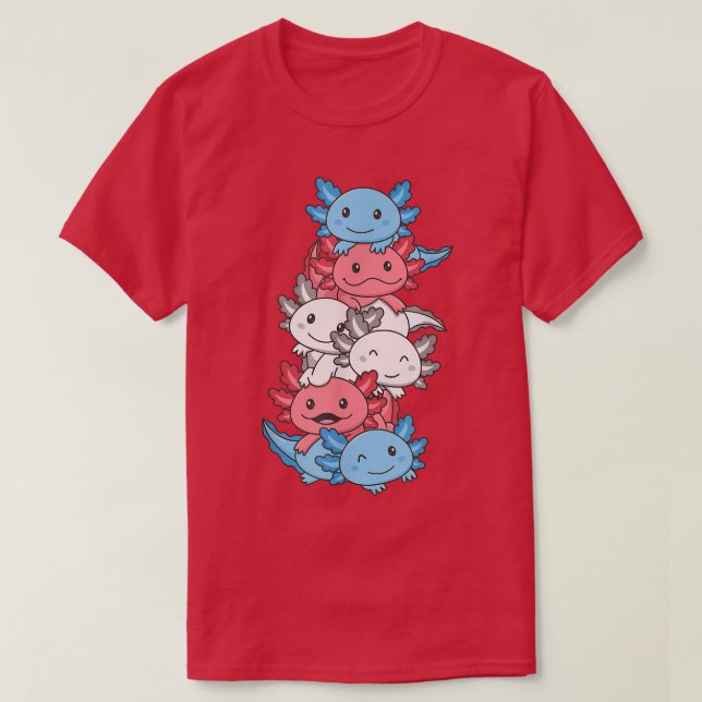 Transgender Flag Trans Pride LGBTQ Aolotl  T Shirt (Design framsida)
