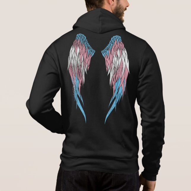 Transgender Flagga - Angel Vingar T Shirt (Baksida)