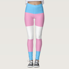 Transgender Flagga Blue Rosa White Stripe LGBT Leggings
