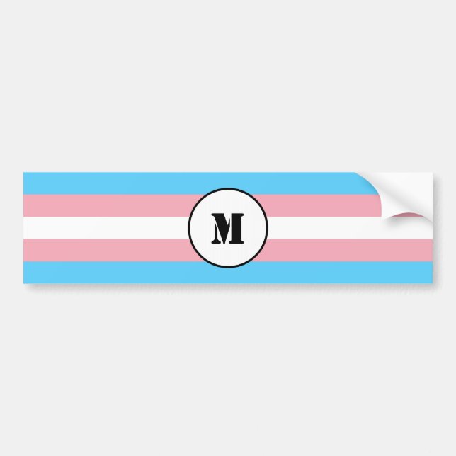 Transgender flagga Bumper Sticker Bildekal (Framsidan)