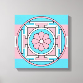 Transgender Flagga Färg Mandala New Måne LGBT T Canvastryck