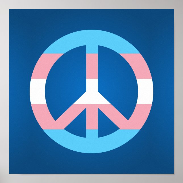 Transgender flagga-fredsteckenet poster (Framsidan)