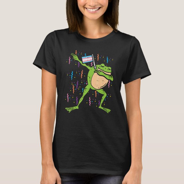 Transgender Flagga Frog Dab Lgbt Trans Pride Saker T Shirt (Framsida)