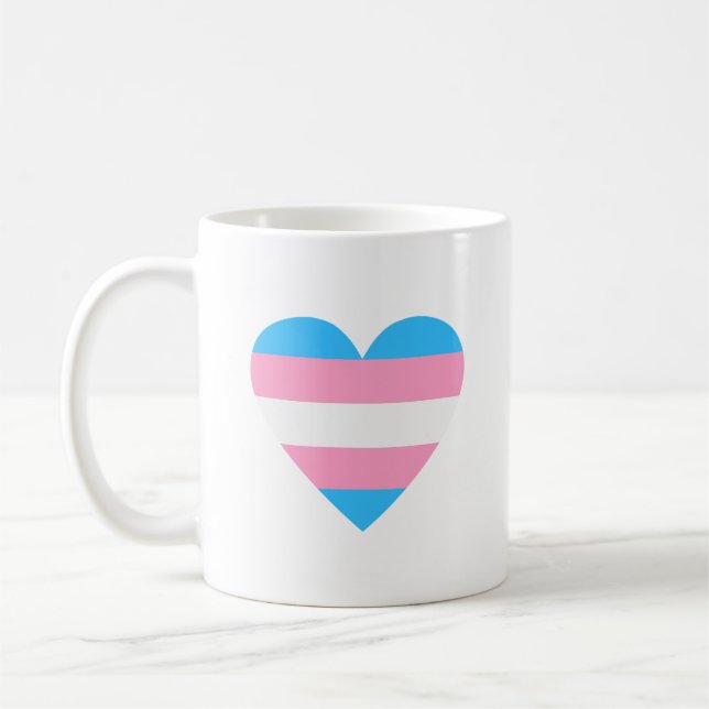 Transgender Flagga Heart Kaffemugg (Vänster)