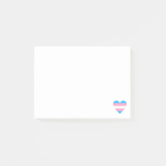 Transgender Flagga Heart Post-it Block