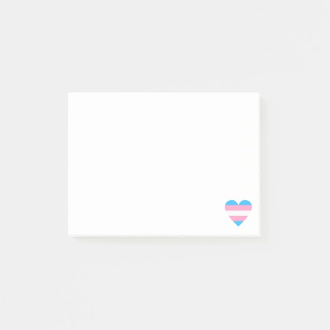 Transgender Flagga Heart Post-it Block (Framsida)