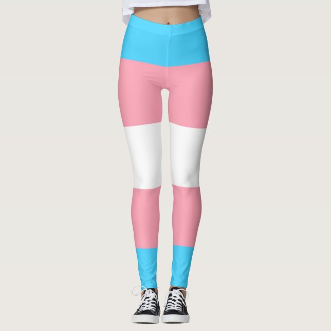 Transgender Flagga Leggings (Framsida)