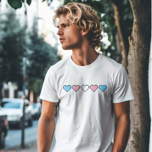 Transgender Flagga Pixel Heart T Shirt