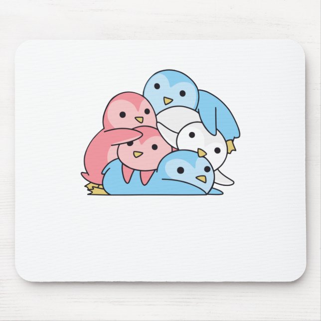 Transgender Flagga Pride Lgbtq Cute Penguin Musmatta (Framsidan)