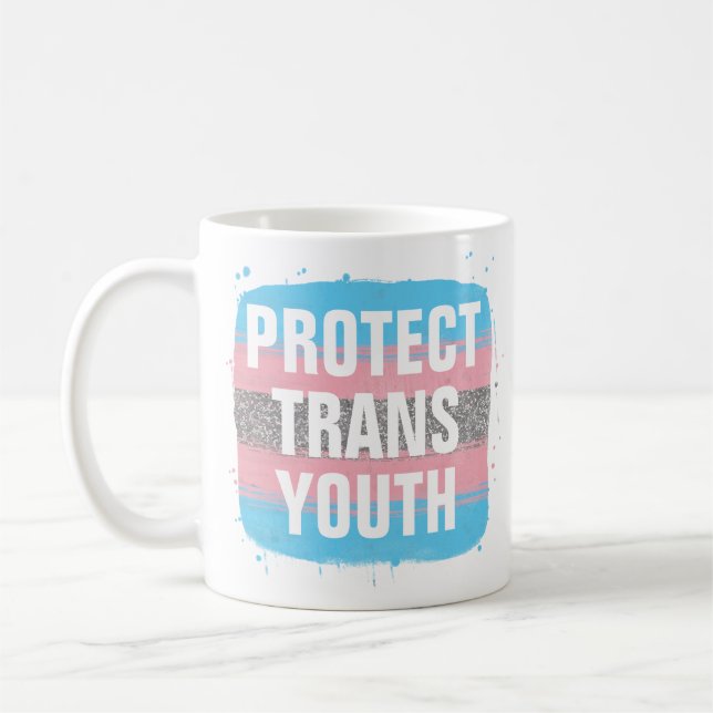 Transgender Flagga Protect Trans Youth Coffee Mugg (Vänster)