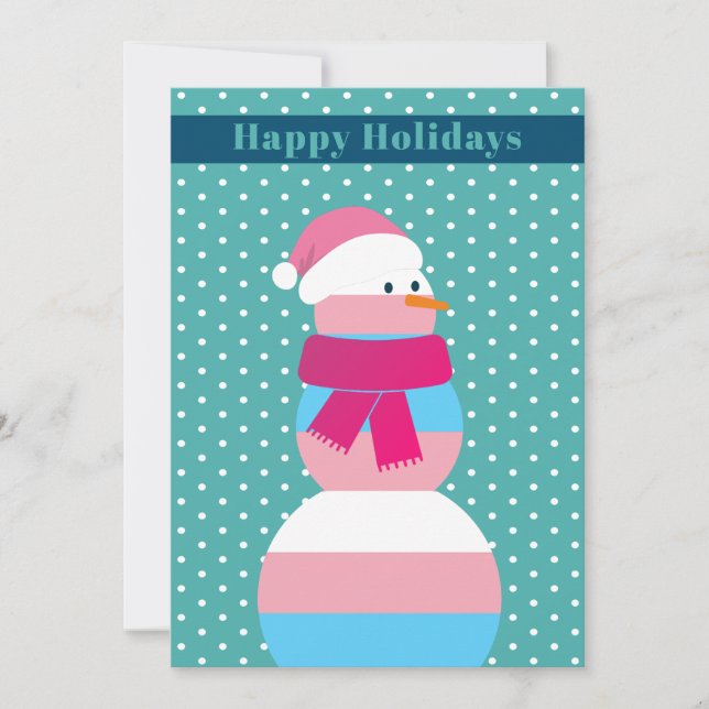 Transgender flagga snögubbe christmas Helgdag Card Julkort (Framsida)
